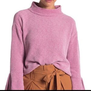 Melrose and Market Chenille mock turtleneck sweater with bell sleeves